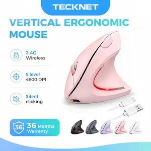 TECKNET Ergonomic Mouse Wireless, Rechargeable Mouse Silent for Carpal Tunnel Right Hand, 2.4GHz USB Vertical Mouse Wireless for Laptop, 5 Adjustable 4800 DPI, Computer, MacBook, Desktop tiktokshopmemorialday summerwins