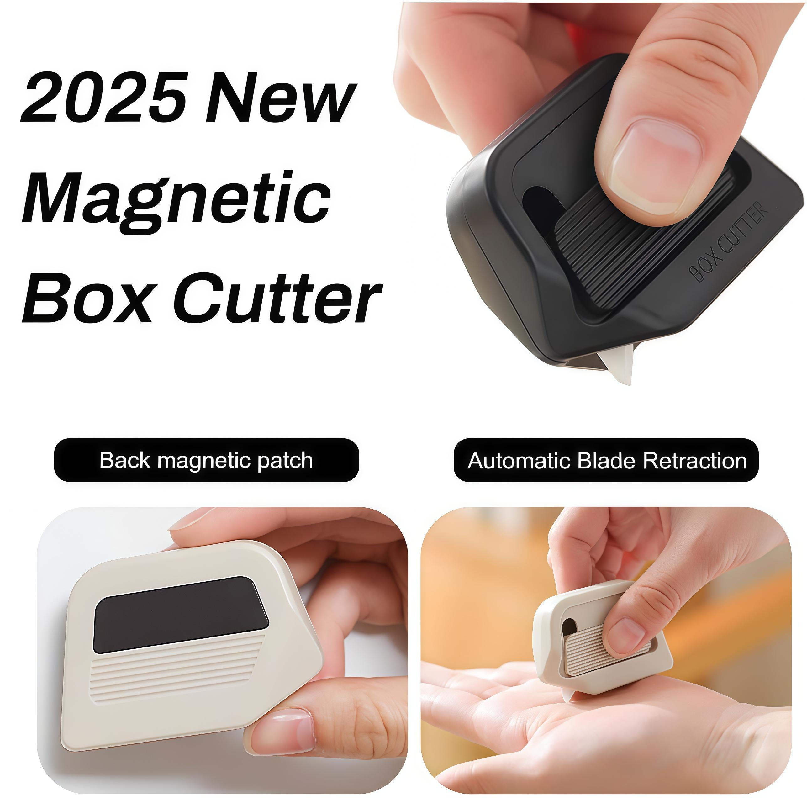 Mini Magnetic Ceramic Box Cutter, 7mm Sharp Safe Retractable Utility Knife, No Rust Pocket Letter Opener for Packages,  Boxes - Portable Safety Box Opener Tool for Home, Office, Warehouse