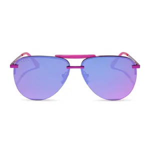 DIFF Tahoe Designer Oversized Aviator, Pink Rush Metallic + Pink Rush Mirror DIFF Tahoe Designer Oversized Aviator, Pink Rush Metallic + Pink Rush Mirror