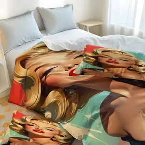 Marilyn Monroe Retro Art Painting Bedroom Bedding Set (3 pieces, 1 duvet cover + 2 pillowcases, no filling) - Durable material, easy-care fabric, perfect for holiday shopping.