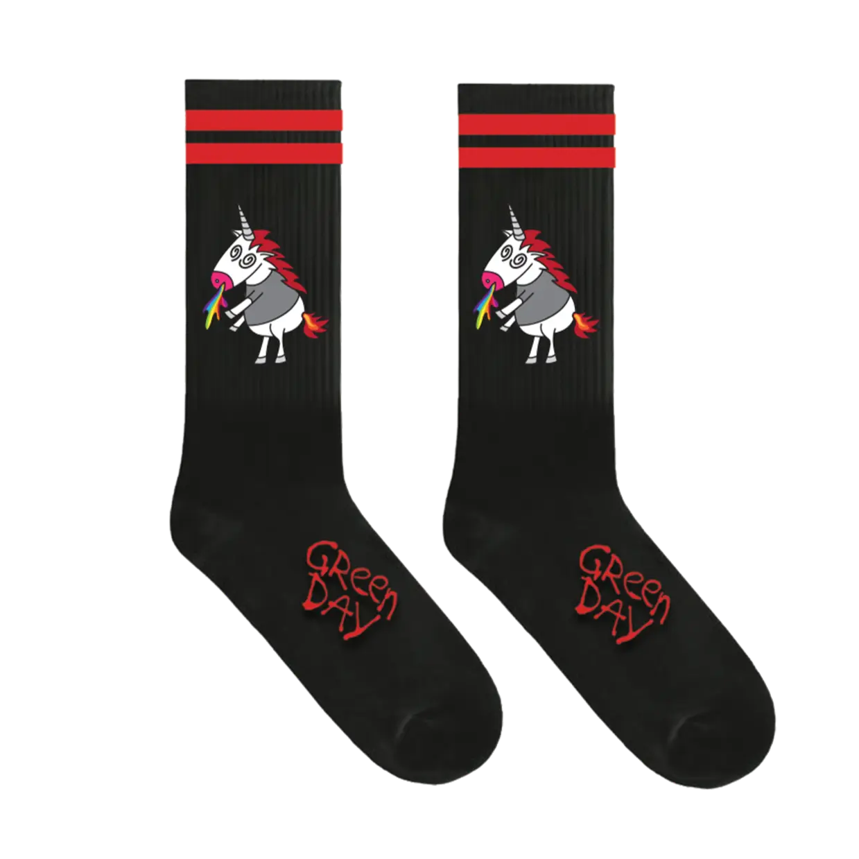 Custom Woven Black Unicorn Socks