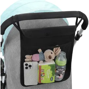 Universal  Organizer, Mesh Bag Fits for Uppababy, Nuna, Britax, Doona , Non-Slip Adjustable  Mesh Cargo Net Storage  Accessories