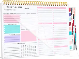 Weekly to Do List Notepad, 8.5''X11'' Weekly Desk Planners with 52 Tear off Sheets Undated Planner Habit Tracker & Productivity Organizer for Home and Work, Pink Thboxes