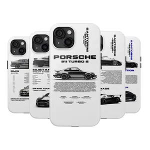 Sport Car Illustration Phone Case for iPhone – Sleek White Auto Design Cover – Gift for Him, Gearheads, Streetwear & Racing Fans