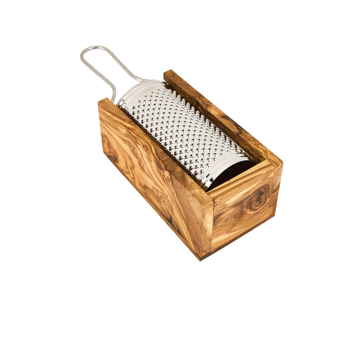 Verve Culture Handmade Brown Olivewood Parmesan Cheese Box Grater - Metal, 10" w x 2.5" h x 3.25" d, Cheese Specialty Kitchen Utensils, Gift Option