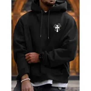 Men's Loose Hoodie Letter Print Sportswear American Street Style Spring Autumn Jacket Thin Casual Polyester