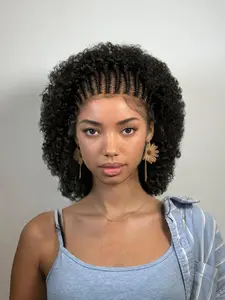 360 Full Lace Wigs for Black Women, Box Braid Wig with Baby Hair Back Knotless Braids Short Wig, Synthetic Braided Lace Wigs for Party, Daily Use
