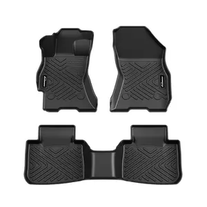 Car Floor Mats Compatible with Outback/Legacy 2015-2019, TPE All-Weather Floor Liners, 1st & 2nd Row, Black