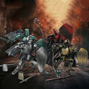 Medieval Knight Doll Action Figure Multi-Jointed Poseable, DIY Vintage Decor with Weapon Pack, Perfect Gift for Kids and Adults, Birthday and Holiday Present