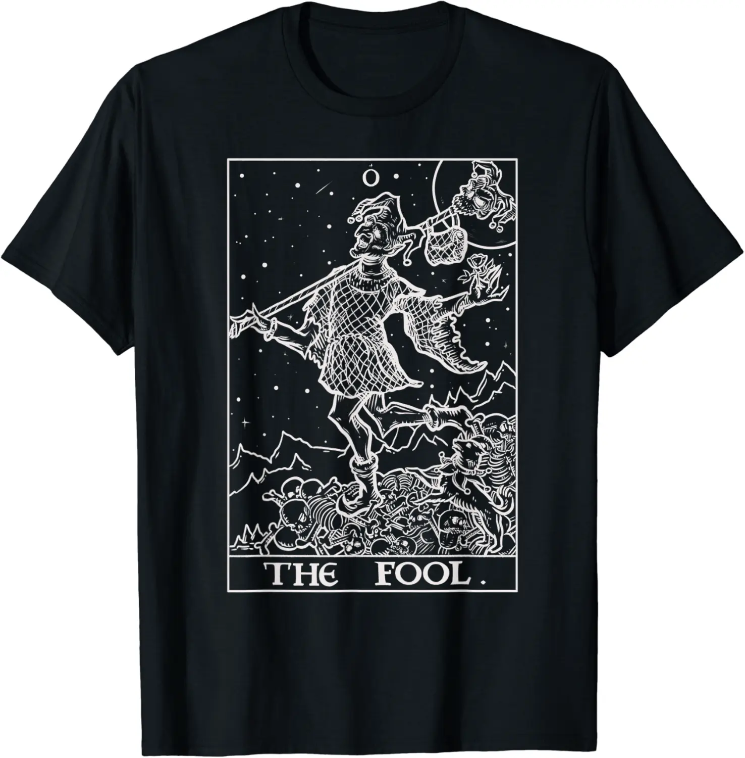 The Fool Tarot Card Court Jester Halloween Gothic Clothing T-Shirt - Dilpreetka Shop 56B07RZ97452
