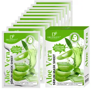 Aloe Vera Serum Facial Mask Sheet Facial hydration in all seasons, daily facial care, skin rejuvenation and moisturizing, easy to absorb, non greasy. Men and women can use it for travel, portable, 10 tablets/box
