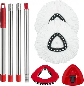 Spin Mop Head Replacement & Shower Floor Scrubber for O Cedar 1-Tank System,Microfiber Mop Refill Heads for Cleaning All Hard-surfaced Floor, Easy to Replace Easy to Clean