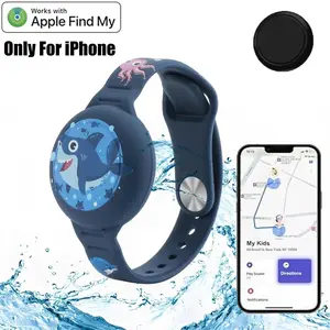 Waterproof Air Tag Bracelet for Kids, Soft Silicone Hidden Wristband, Lightweight Tracker, Smart Tracking Tag Compatible with Airtag iOS Only