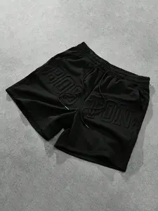 Men's Boston Printed Loose Gym Shorts, Soft Cotton Blend Fabric, Minimalist Street Style, Daily Wear, Gym, City Essential, Streetwear Sports Shorts