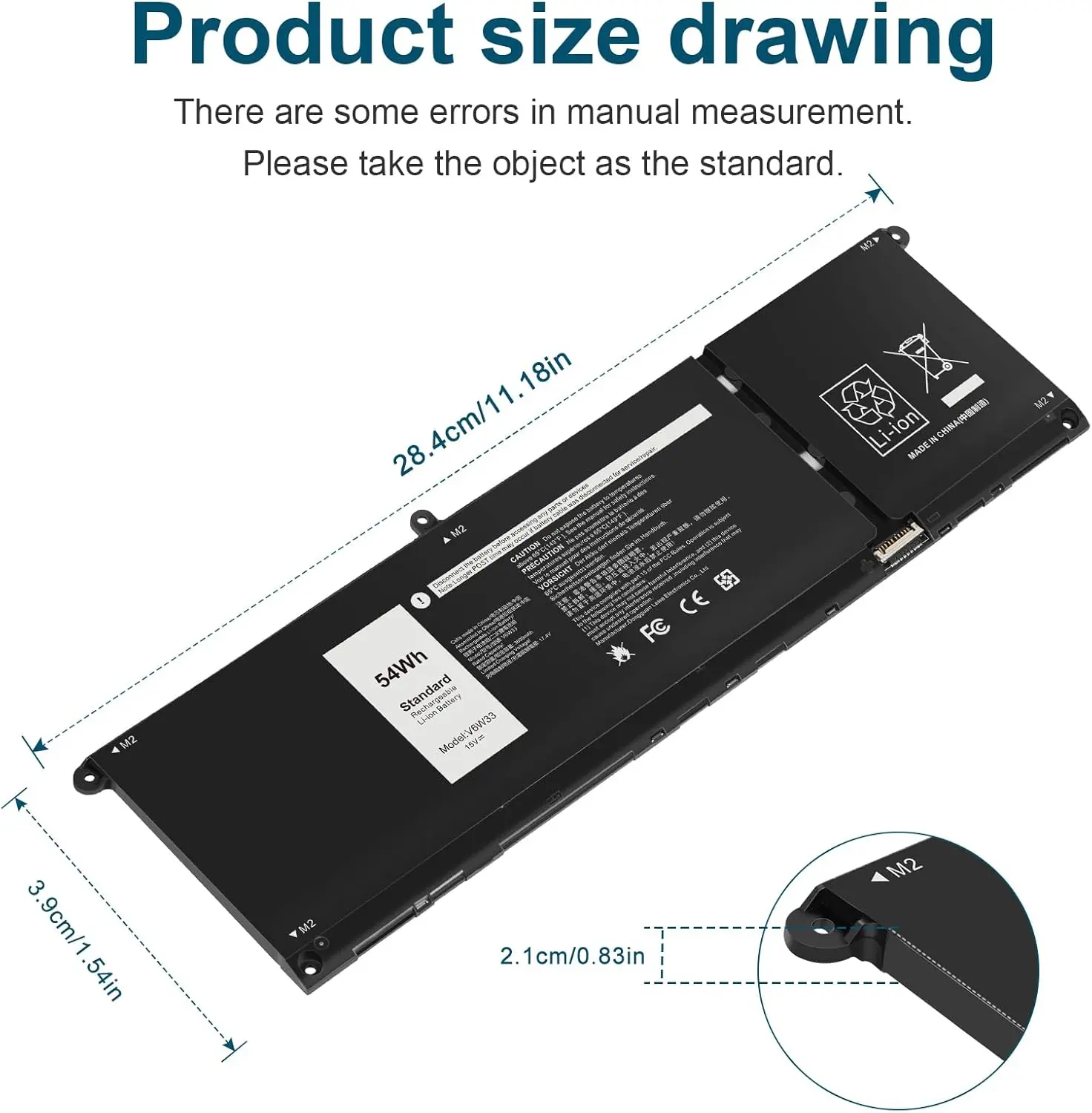 Dell【V6W33】Easy Swap Notebook Battery Kit Compatible Inspiron 15 3511 3515 Latitude 3320 3330 Vostro 5620 MGCM5 XDY9K