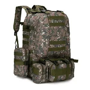 4-in-1 Backpack (55L) – Detachable Pouches, Waterproof, Heavy Duty Bug Out / Camping Camo Pack