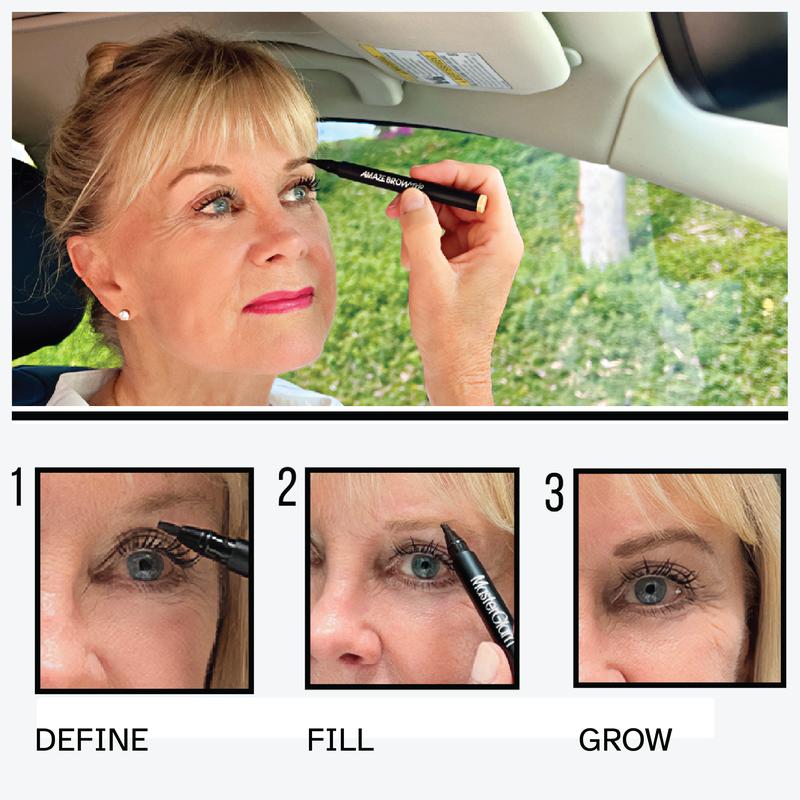 MasterGlam - Amaze Brow - Trio | Tinted Peptide Serum Brow Growth Pen for Thicker Brows Makeup Cosmetic