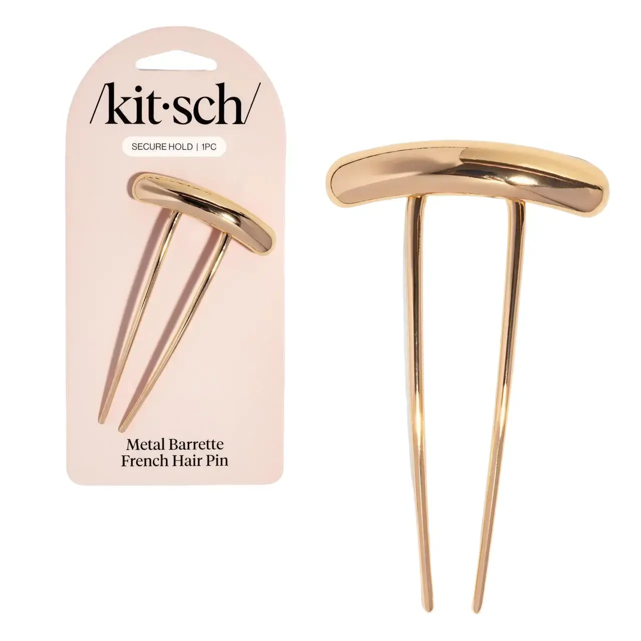 Kitsch Gold Metal Barrette French Hair Pin - Mini Kitsch Gold Metal Barrette French Hair Pin - Mini