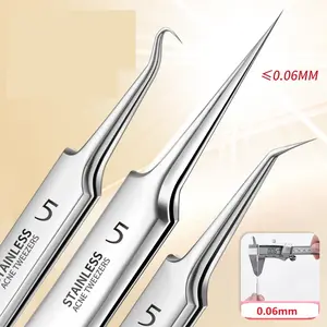 3pcs Precision Tweezers for, Effective Pimple Remover Tool Set, Gentle Skin Care Accessory for Ac, Blackhead Cleansing Tool, Pore Cleaning Removal Tweezer