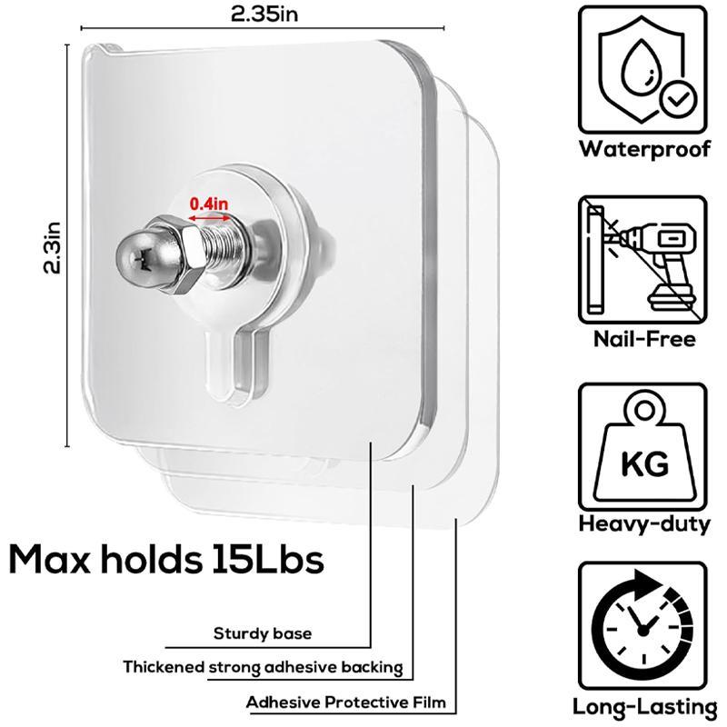 BUY 10 GET 10 FREE  20PCS Adhesive Frame Hooks Wall Mount Self-Adhesive Hooks Suitable for Bathroom and Kitchen Decoration