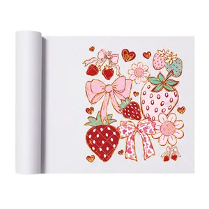 Strawberry Shortcake Inspired Pattern - Direct Print Film Transfer for T-Shirts, Cotton, Polyester & Blends - High-Quality Print