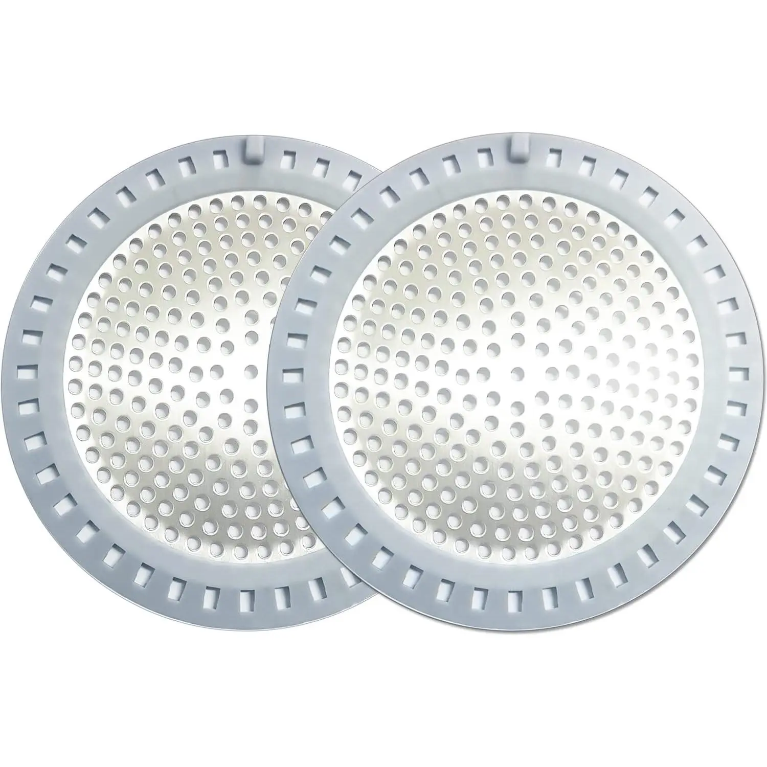 2 count Shower Drain Hair Catcher/Strainer/Cover/Filter/, Bathtub Catcher, Stopper for Stall Drain/Bathroom Floor Drain, Stainless Steel and  Shield