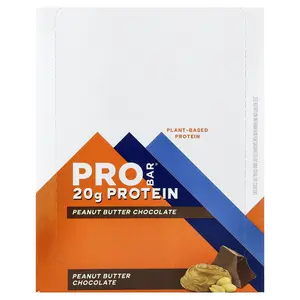 ProBar Protein Bar, Peanut Butter Chocolate, 12 Bars, 2.47 oz (70 g) Each