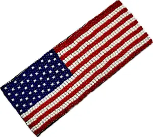 Handmade Patriotic American Flag Red White Blue Barrette