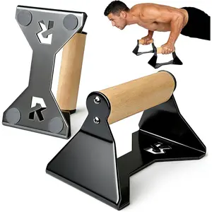 Parallettes Push Up Handles - 550LBS  Beech  Push Up Bars, Heavy Duty Steel Calisthenics Equipment for  Gym, Anti-Slip Push Up Stands No Wrist