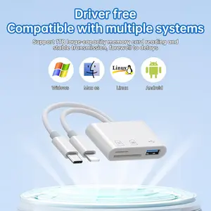Suitable for Type-C/IOS Mobile Phone Computer Camera Drone SD Card/TF Card U Disk Various Storage Devices Reader Multi-Function Three-in-One Reader, Sd Card Reader, Card Reader Micro Sd, Memory Card Reader, Computer Accessorie, Usb Multi Port, Otg Adapter