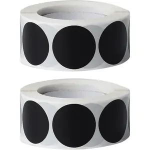 1000 count 1 Inch Round Color Coding Labels Writable Circle Dot Labels Self Adhesive Color Round Stickers for Inventory  Organize, File Classification(2 Rolls, Black)