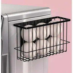 Black Laundry Organizer with Magnetic Holder, Reusable Dryer Lint Container for Clothes Care, Space-Saving Storage Bin for Washer Room, No Adhesive Needed, Durable Iron Design for Home Use Case Hand Wall