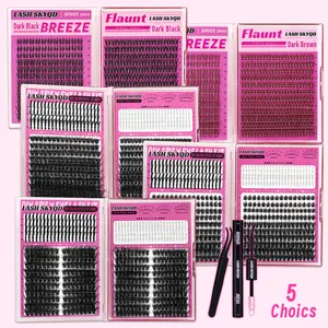 512pcs/480pcs/472pcs/276pcs D Curl Lash Clusters Kit, Bottom/Spike/Mega/Cat/Brown Lashes Volume Wispy False Eyelash DIY Individual Clusters Lash Kit, Kit With Bond&Seal Tweezers, Perfect for Beginners & Proficient, DIY at Home Easily