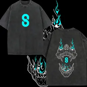 Kaiju No.8 Washed Oversize T-Shirt – Heavyweight Cotton Manga Tee for Kaiju Fans