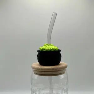 Halloween Bubbling Cauldron Straw Toppers - Spooky Sips Await!