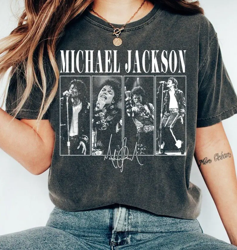 Michael Jackson Bad World Tour 1987 Shirt, 4 Panel Vintage Graphic Tee, King of Pop Signature T-shirt, MJ Concert Apparel