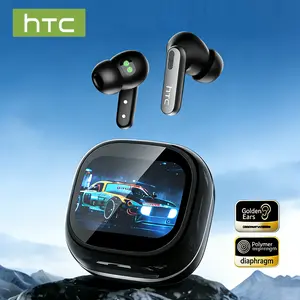 hTC NE46 Wireless Earbuds, Heart Rate Monitoring Earbuds, In Ear Earbuds, Bluetooth 6.0 Earphones, Blood Oxygen Monitoring Headphones, LED Smart Touch Screen Waterproof Audio Earbuds for Music & Calls, Comfortable for Sports