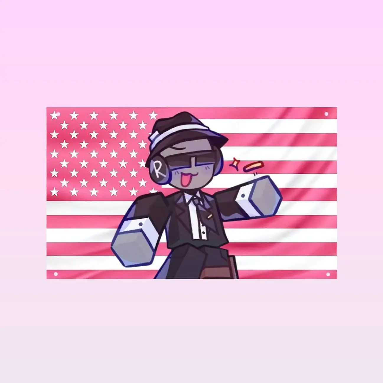 Chance Forsaken Flag, Roblox Two Time Wall Flag, Chance Character Tapestry, Pink Gaming Room Decor, Forsaken Fan Gift