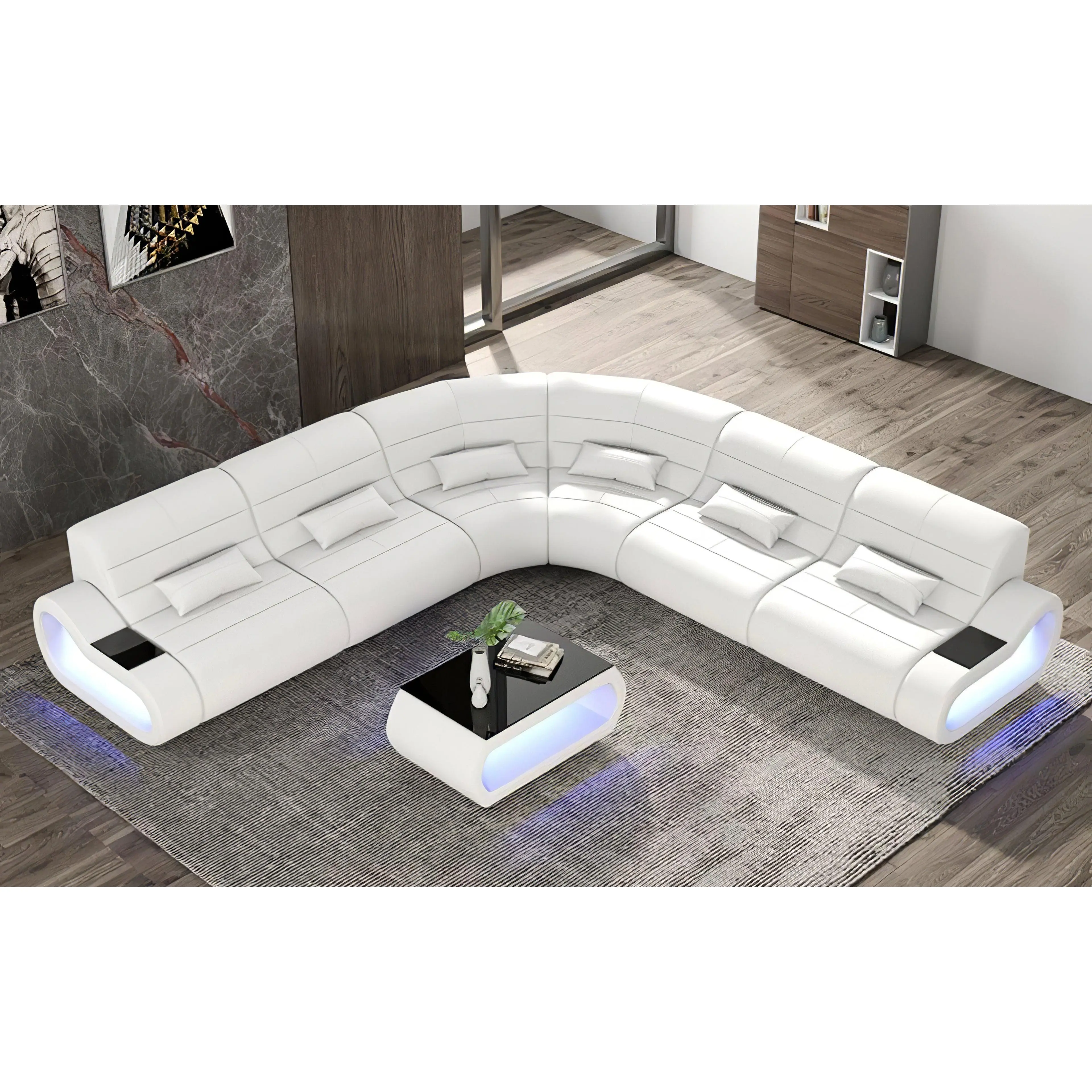 Catina Modern Leather Corner Sectional