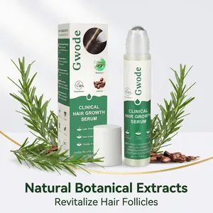 Gwode Clinical Hair Growth Serum, Rosemary & Caffeine Anti Hair Loss Scalp Serum with Roller Applicator, 98% Plant-Based Leave-In Hair Regrowth Treatment for Thicker Fuller Hair, for Women & Men, All Hair Types