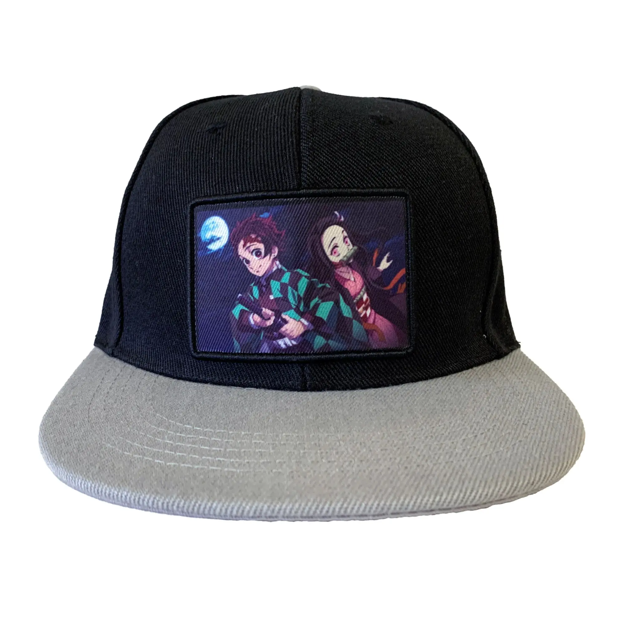 Demon Slayer Authentic Snapback Hat with Tanjiro & Nezuko Anime Art Graphic, Universal Adjustable Cap for Male & Female Fans, Baseball Cap
