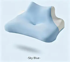 Two-tiered cervical pillow designed to provide neck support; odorless, breathable foam core; helps relieve insomnia; cooling pillow; suitable for sleeping on your stomach, side, or back; high-quality pressure-relieving pillow; ideal for apartments