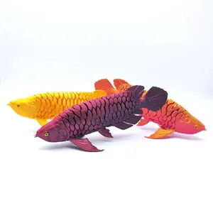 3D Printed Realistic Gold Dragon Fish Creative Model Ornament, Decorative Figurines, Decorative Gift Birthday Present, Random Eye Color, Unique Decoration