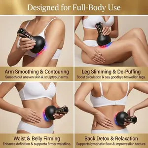 Electric Lymphatic Drainage Brush, 3-in-1 Meridian Gua Sha Massager, 35-Level Body Sculpting Spa Tool for Back, Legs & Abdomen
