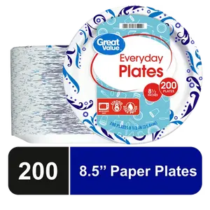 200 Count Everyday Disposable Paper Plates 8.5"