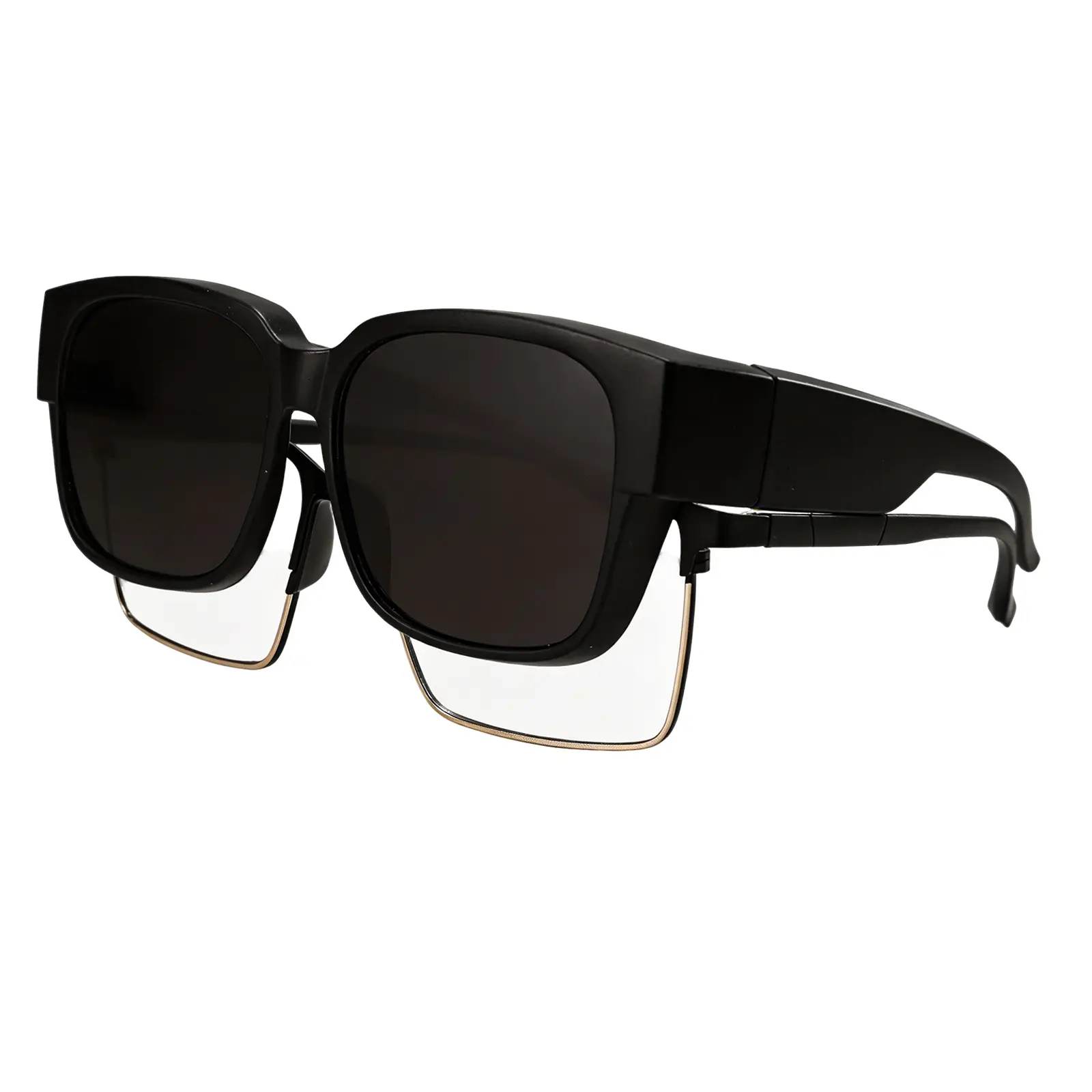 Polarized Sunglasses Fit Over Glasses for Women Men, Square Wrap Around Shades UV Protection