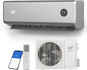 Upstreman 12000 BTU Mini Split AC/Heating System, 230V Silver Mini Split Air Conditioner, 20 SEER2 Ductless Split AC, Energy Efficient Inverter, WiFi Control, with Mounting Bracket, Up to 750 Sq.Ft-UI12-230G