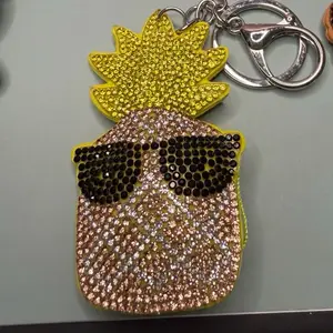 Pineapple with glasses keychain