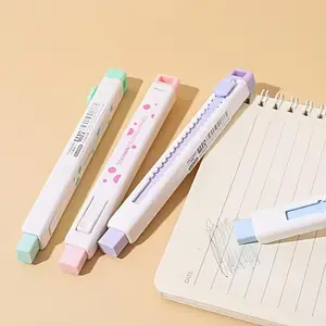 1/4pcs Random Color Erasers, No Mess Silicone Erasers for School Supplies, Fun Creative Stationery Without Residue