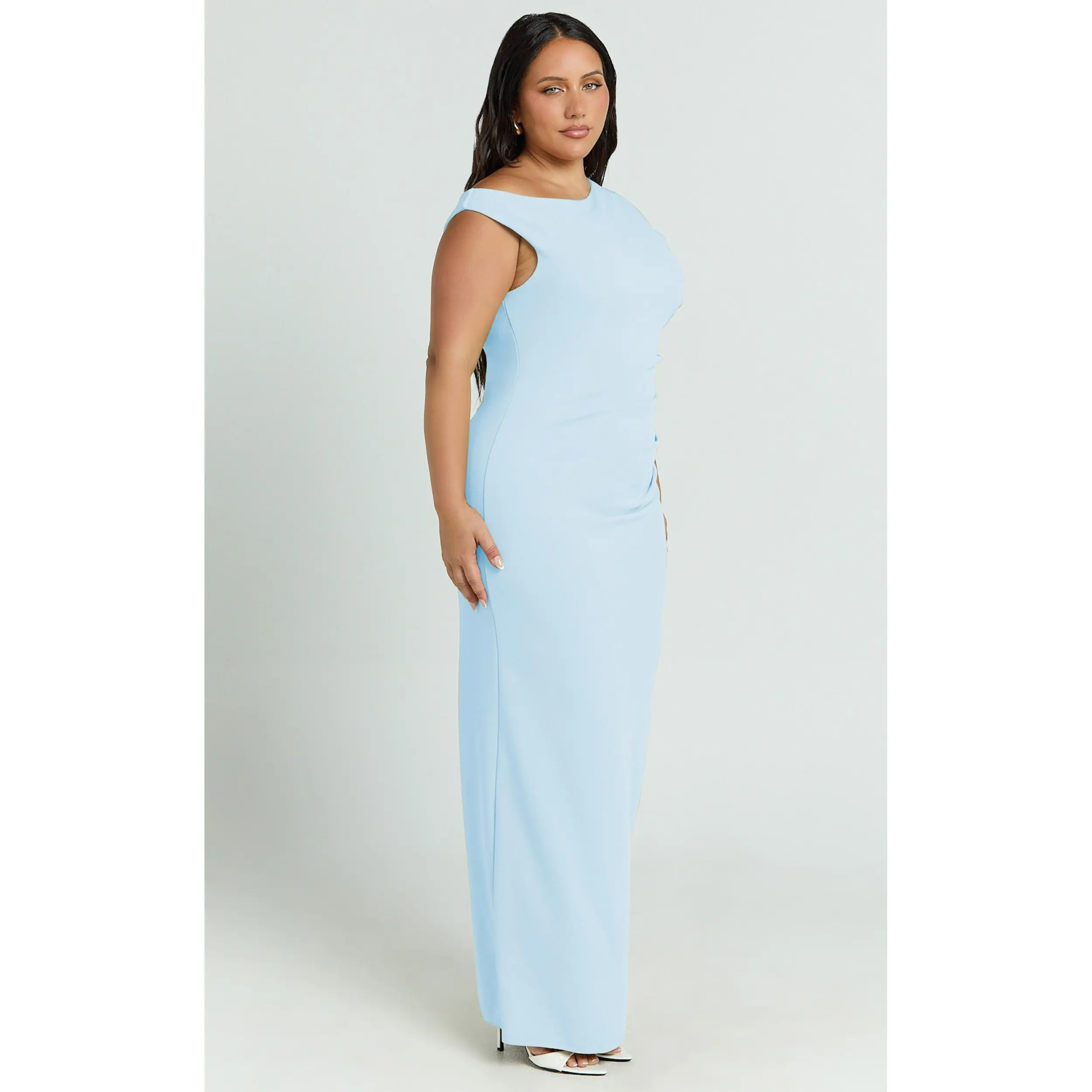 baby blue maxi dress formal Blaise Blue Satin Maxi Dress - US 4 main image 0